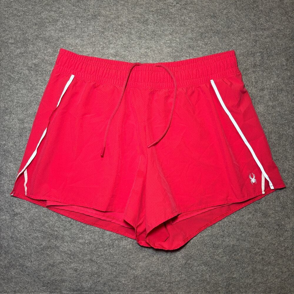 Spyder Active Women's Athletic Shorts Large Red Polyester Spandex